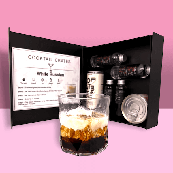 White Russian Cocktail Gift Set Vodka Gift Set Cocktail Crates