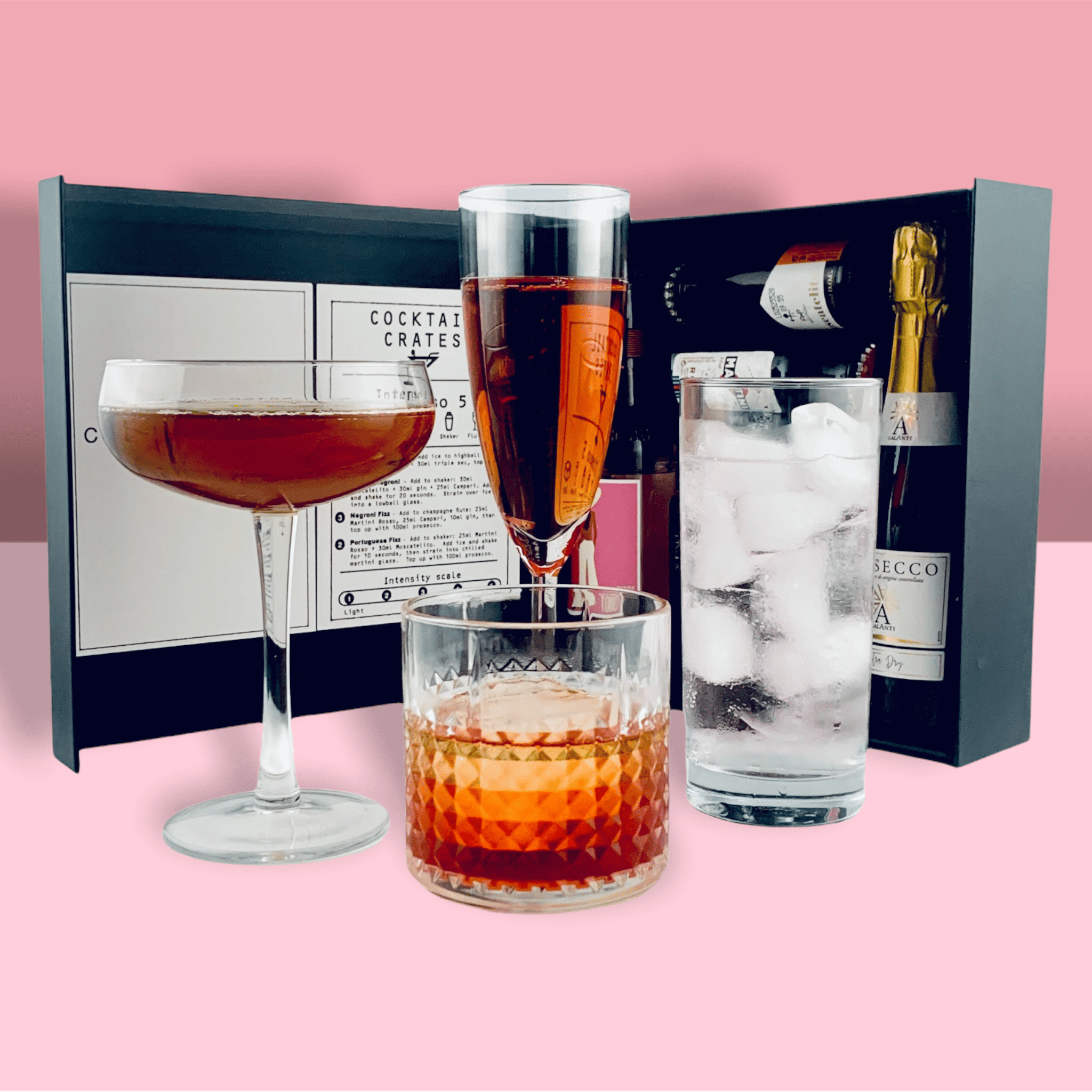 Intenso 5 Cocktail Gift Box Sunset Negroni Negroni Fizz Portuguese Fizz Eastside G&T